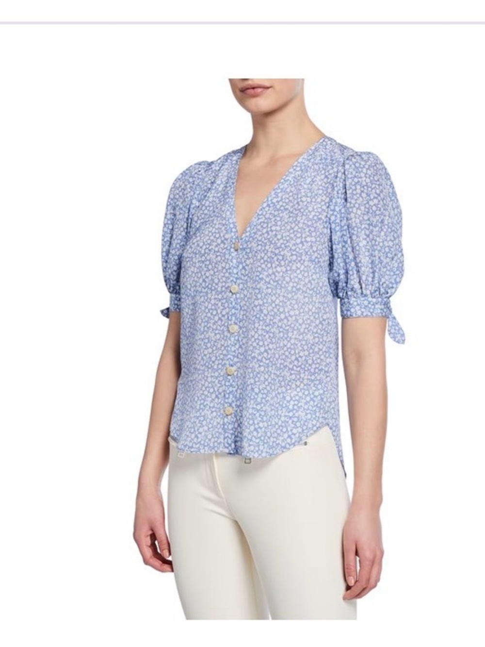 Veronica Beard Gizela Puff Sleeve Blouse